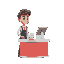 a cashier, without people