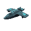 side view of agile sci-fi reconnaissance drone with combat capabilities, sleek aerodynamic hull with hexagonal armor plating, retractable sensor array glowing with cyan holographic interfaces