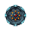  side-veiw like game boy game, cyberpunk style circular war starship  