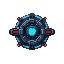  side-veiw like game boy game, cyberpunk style circular war starship  