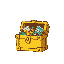 generate a yellow chest filled with resources with a size of 12 by 12 pixels