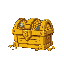 generate a chest of 18 by 18 pixels yellow with a combination of gold filled with various resources