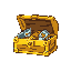generate a yellow chest filled with resources with a size of 8 by 8 pixels