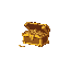 generate a small chest measuring 18 by 18 pixels with a combination of gold and yellow and filled with resources