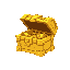 generate a small chest with a combination of gold and yellow and also so that it is filled with resources
