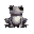 a frog facing right