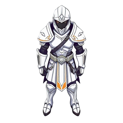 warrior in white future armor 
