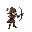 um arqueiro apontando sua flecha para cima, como se estivesse mirando em uma ave no céu. ele utiliza roupas no estilo de chrono trigger, mas seu estilo de arte é mais alto e esguio