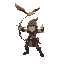 um arqueiro apontando sua flecha para cima, como se estivesse mirando em uma ave no céu. ele utiliza roupas no estilo de chrono trigger, mas seu estilo de arte é mais alto e esguio
