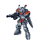 mecha knight side view shooting gun