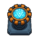 futuristic  arc reactor on a pedestal