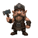 dwarf muscular miner, grim dark theme