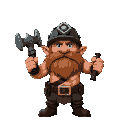 dwarf muscular miner, grim dark theme