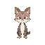 a cat like creature as the main character for a game with minimal colors