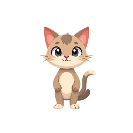 a cat like creature as the main character for a game with minimal colors