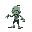 create a pixel art of a zombie 