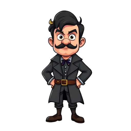 cartoonish character of arthur conan doyle