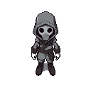 gravekeeper character, young, modern style, gameboy advanced
