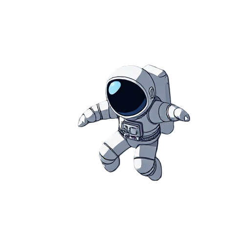 design an astronaut in katsuhiro otomo style flying in dark space.