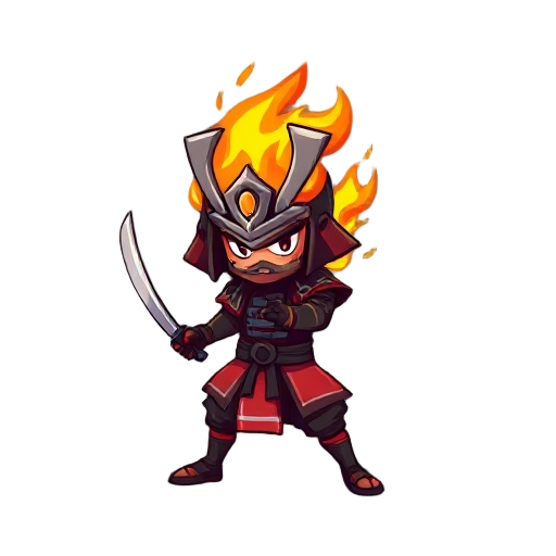 sprite of a fire samurai