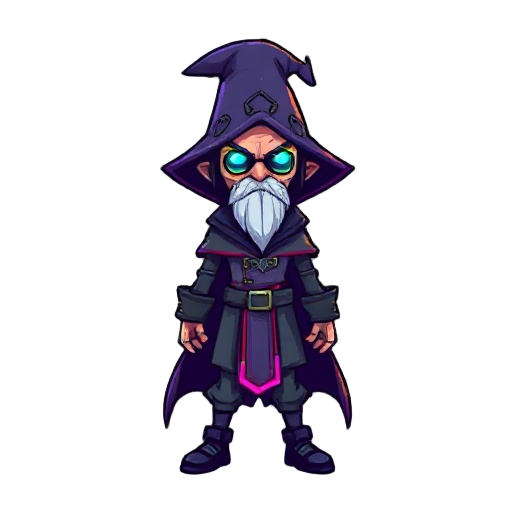 cyberpunk wizard pixel art