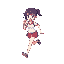 anime girl pixellated running 