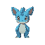 a cute blue monster like evoli in pokemon