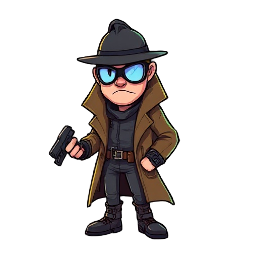detective with cyberpunk style