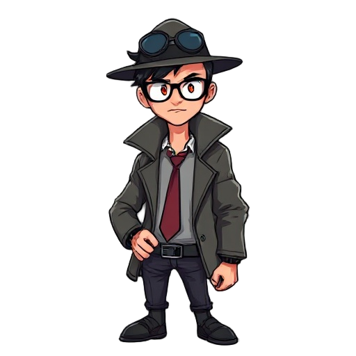 detective with cyberpunk anime style 40 year old full body