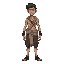 character sheet of a human wearing almost nothing but rags. make sure it's in 64 bits