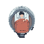 a individual bed covered by a glass capsule capsule in confine them, made of glass and mechanic at the bottom