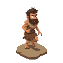 platformer running scared prehistoric human in a pelt
