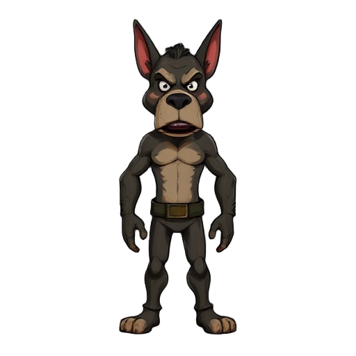 a human man, but posed like a dog, with an elongated face, realistic, sprite for doom