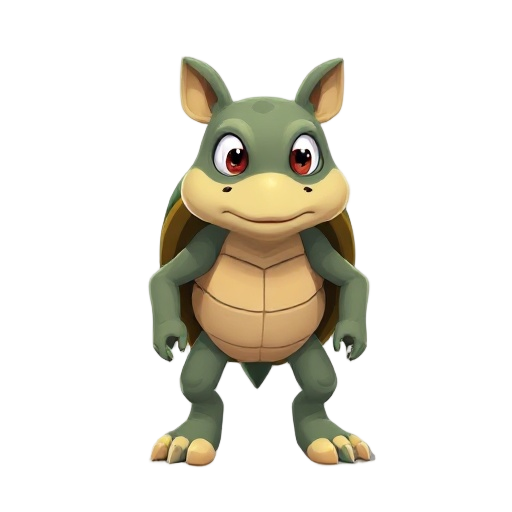 64 bit art of a turtle dog humanoid