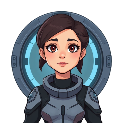 female who just got out of a cryogenic capsule in a space station