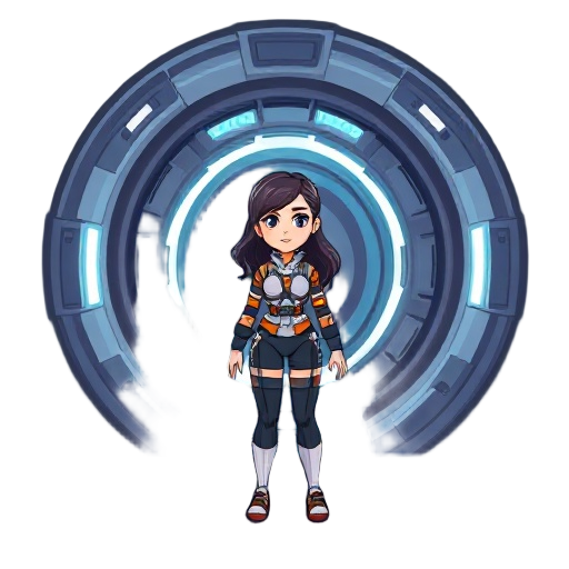 female who just got out of a cryogenic capsule in a space station