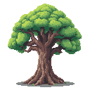 a beautifully crafted oak tree, gnarly trunk, lush crown, pastel colors, the image took the artist multiple days to create, high quality, extremely detailed, attention to detail, masterpiece