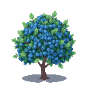 a beautifully crafted shrub with tiny blue berries, pastel colors, the image took the artist multiple days to create, high quality, extremely detailed, attention to detail, masterpiece