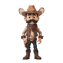 cowboy with big head