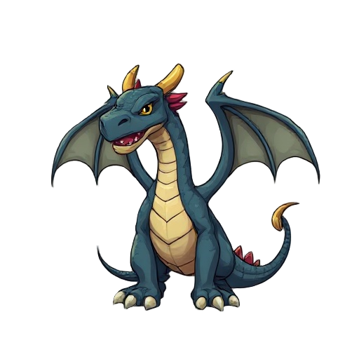 epic dragon for medieval game for lava dungeon