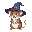 cute brown and white rat with a wizard hat