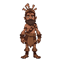 cartoon drawing of a caniibal tribesman