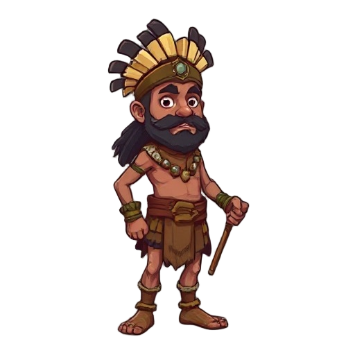 cartoon drawing of a caniibal tribesman
