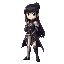 dark hair female knight sword