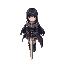 dark hair female knight sword