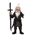 old man with white hair and a beard, wearing a old army cyberpunk outfit and holding a long katana sword in one hand
