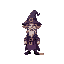 create a detailed pixel art frame animation for a game, where the final image is divided into multiple sub-images, each serving as a continuous animation keyframe. design the sequence to depict [a wiz