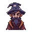 create a detailed pixel art frame animation for a game, where the final image is divided into multiple sub-images, each serving as a continuous animation keyframe. design the sequence to depict [a wiz
