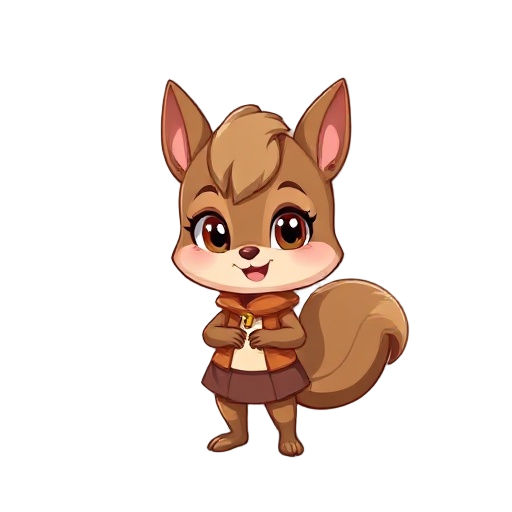 a cute squirrel girl 