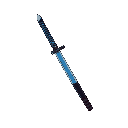 blue and black katana a little smaller